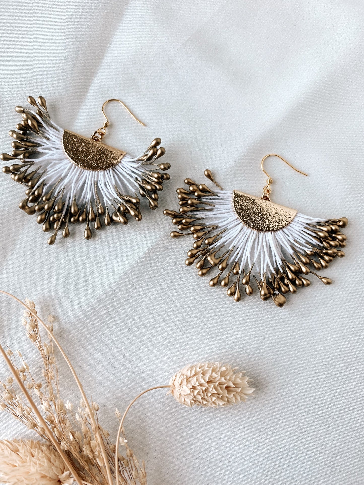 Fächer-Ohrringe im Boho Hippie Style – Brautschmuck & Statement-Accessoire für Alltag und Festival