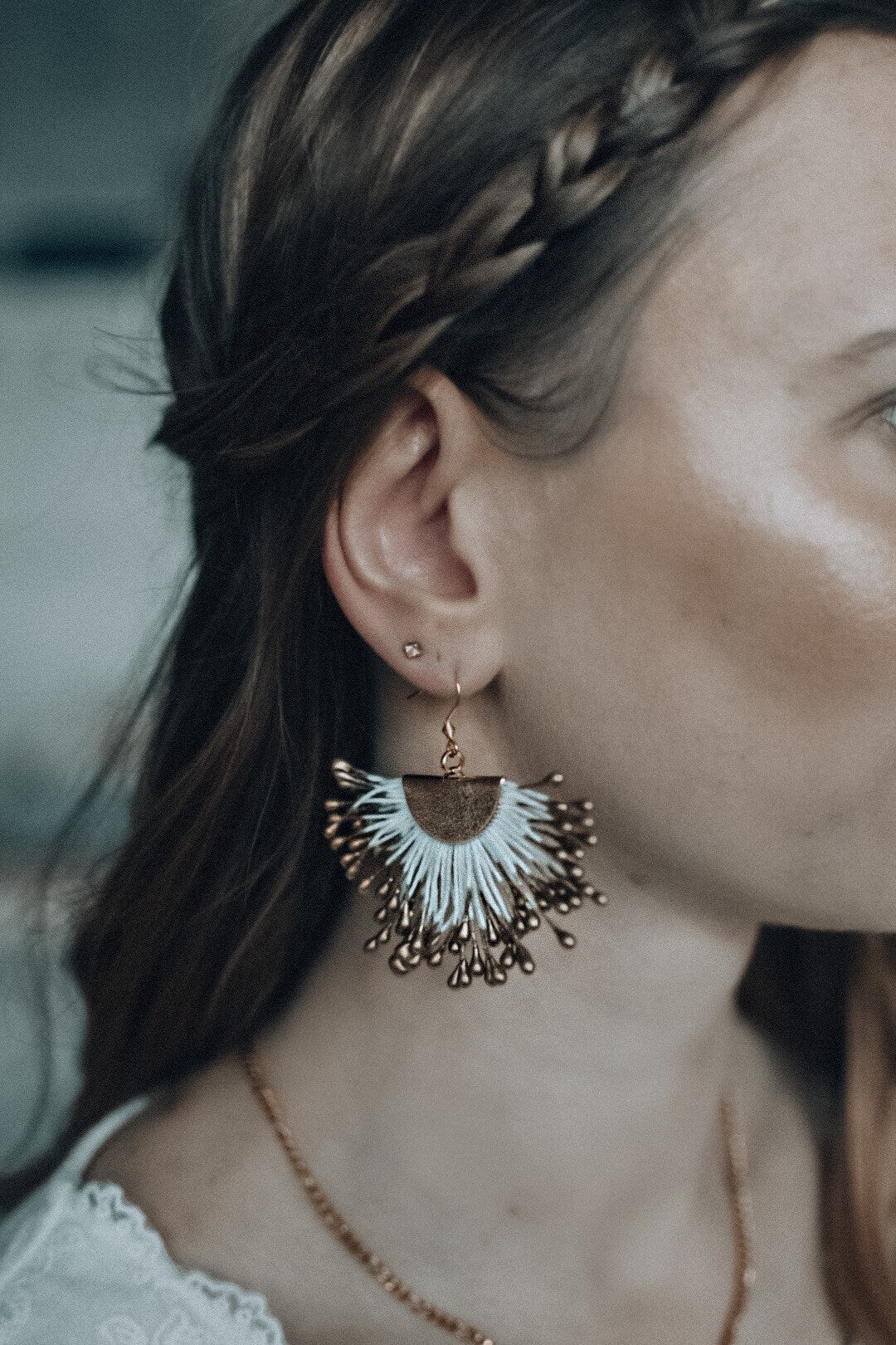 Fächer-Ohrringe im Boho Hippie Style – Brautschmuck & Statement-Accessoire für Alltag und Festival