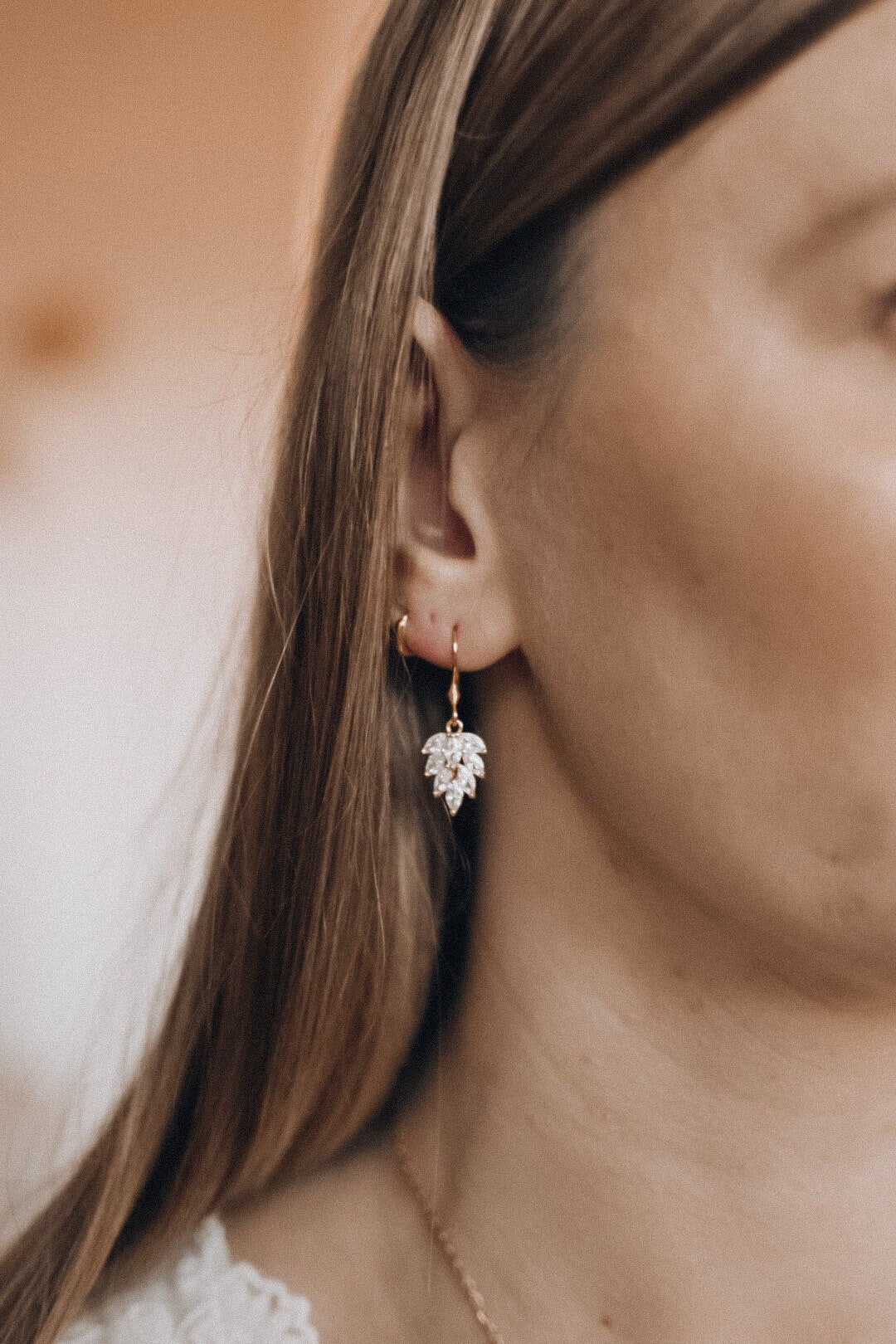 Filigranes Brautschmuckset in Gold – Floraler Schmuck mit Zirkonia für deinen besonderen Tag