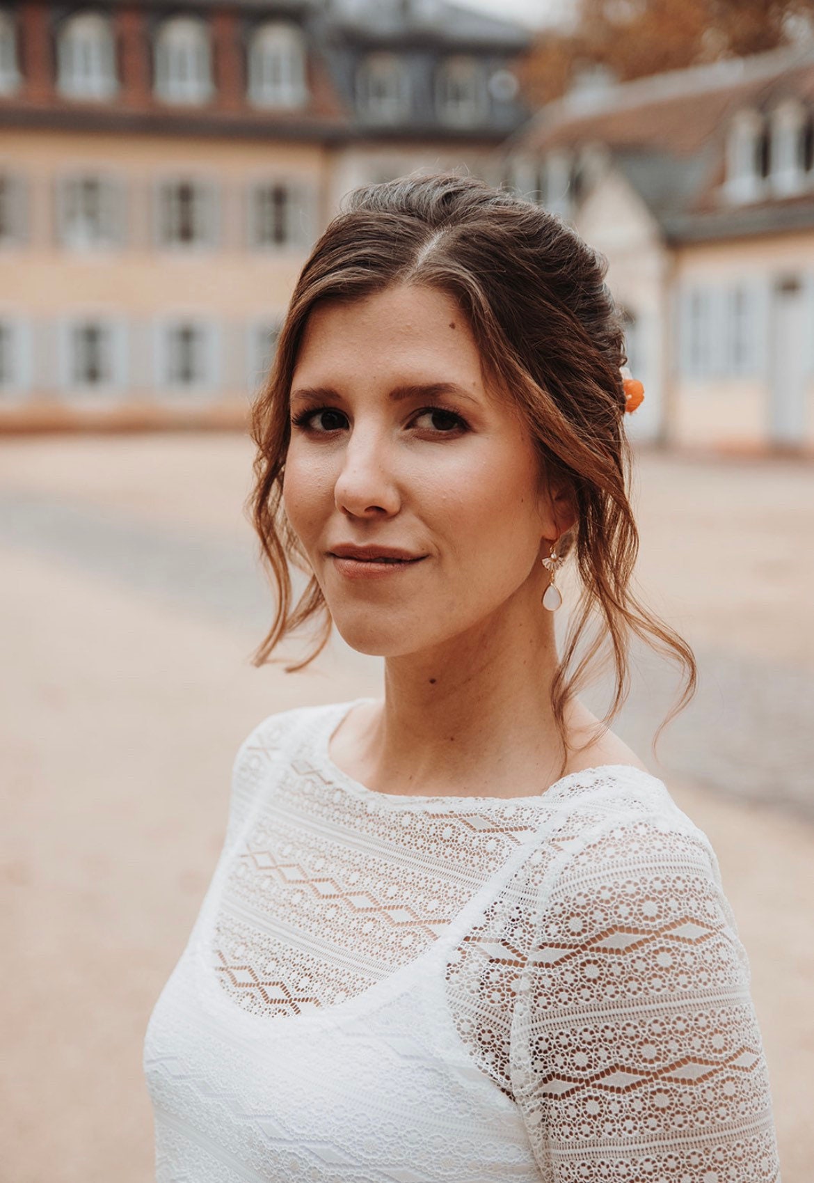 Rosévergoldete Y-Brautkette mit Zirkonia-Fächer & Tropfenanhänger – Edelstahl-Halskette für Hochzeit & Alltag | Auch in Gold & Silber