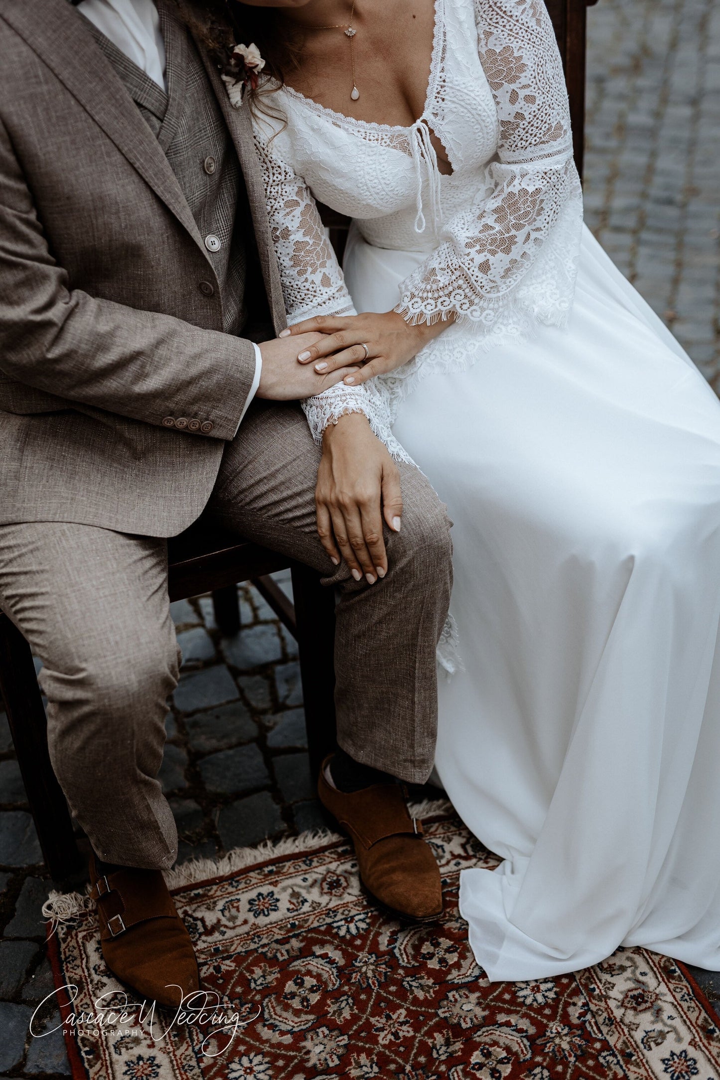 Vergoldete Y-Brautkette mit Zirkonia-Fächer & Tropfenanhänger – Edelstahl-Halskette für Hochzeit & Alltag | Auch in Roségold& Silber