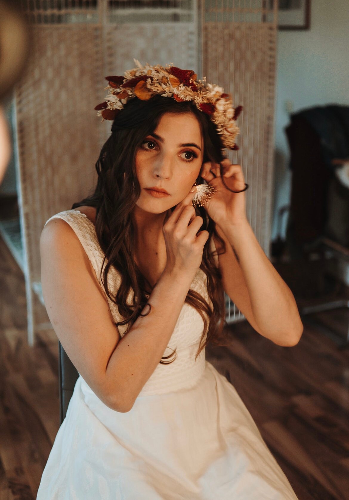 Fächer-Ohrringe im Boho Hippie Style – Brautschmuck & Statement-Accessoire für Alltag und Festival