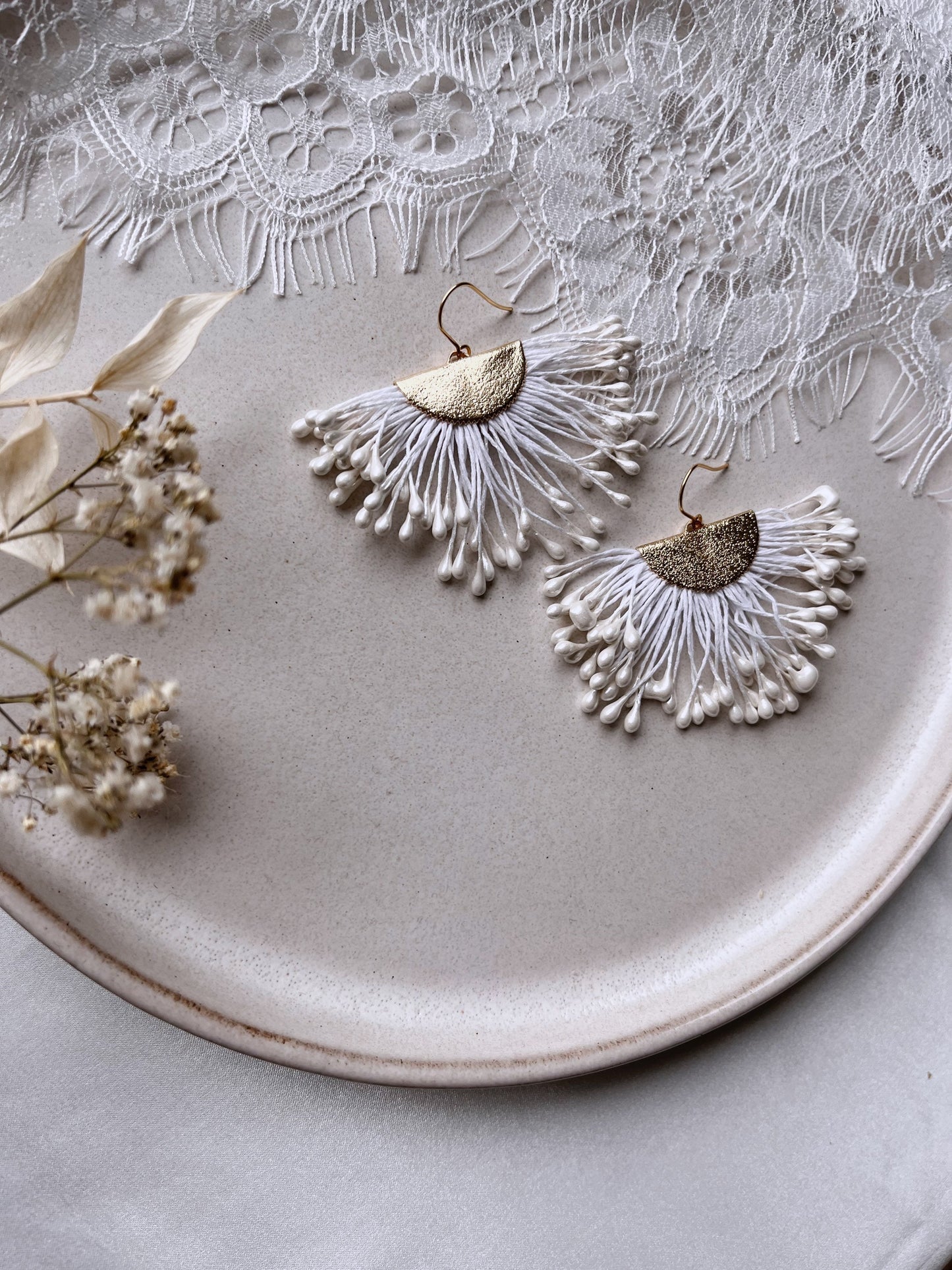 Fächer-Ohrringe im Boho Hippie Style – Brautschmuck & Statement-Accessoire für Alltag und Festival
