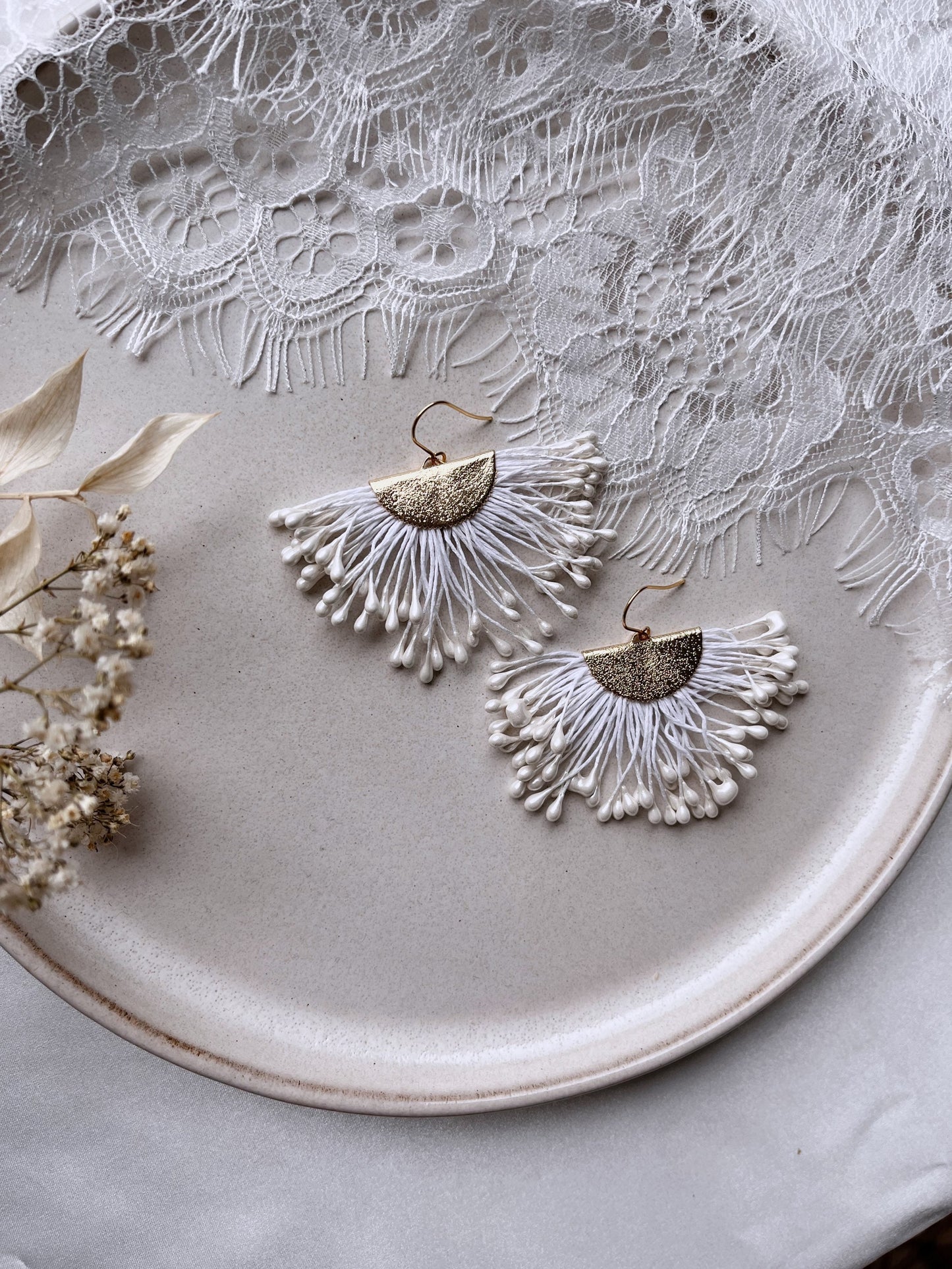 Fächer-Ohrringe im Boho Hippie Style – Brautschmuck & Statement-Accessoire für Alltag und Festival