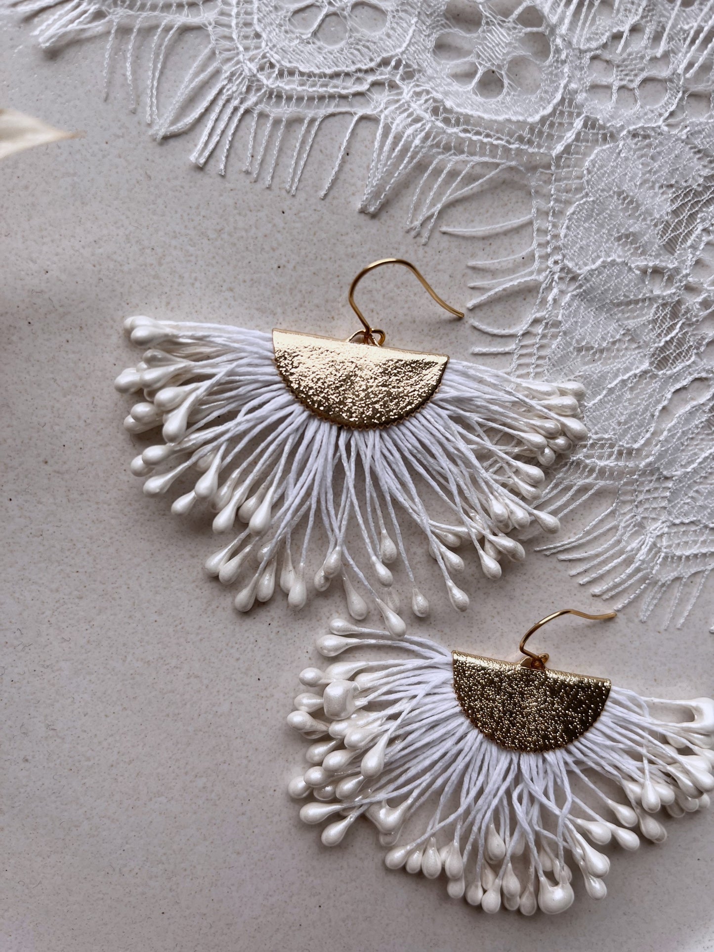 Fächer-Ohrringe im Boho Hippie Style – Brautschmuck & Statement-Accessoire für Alltag und Festival