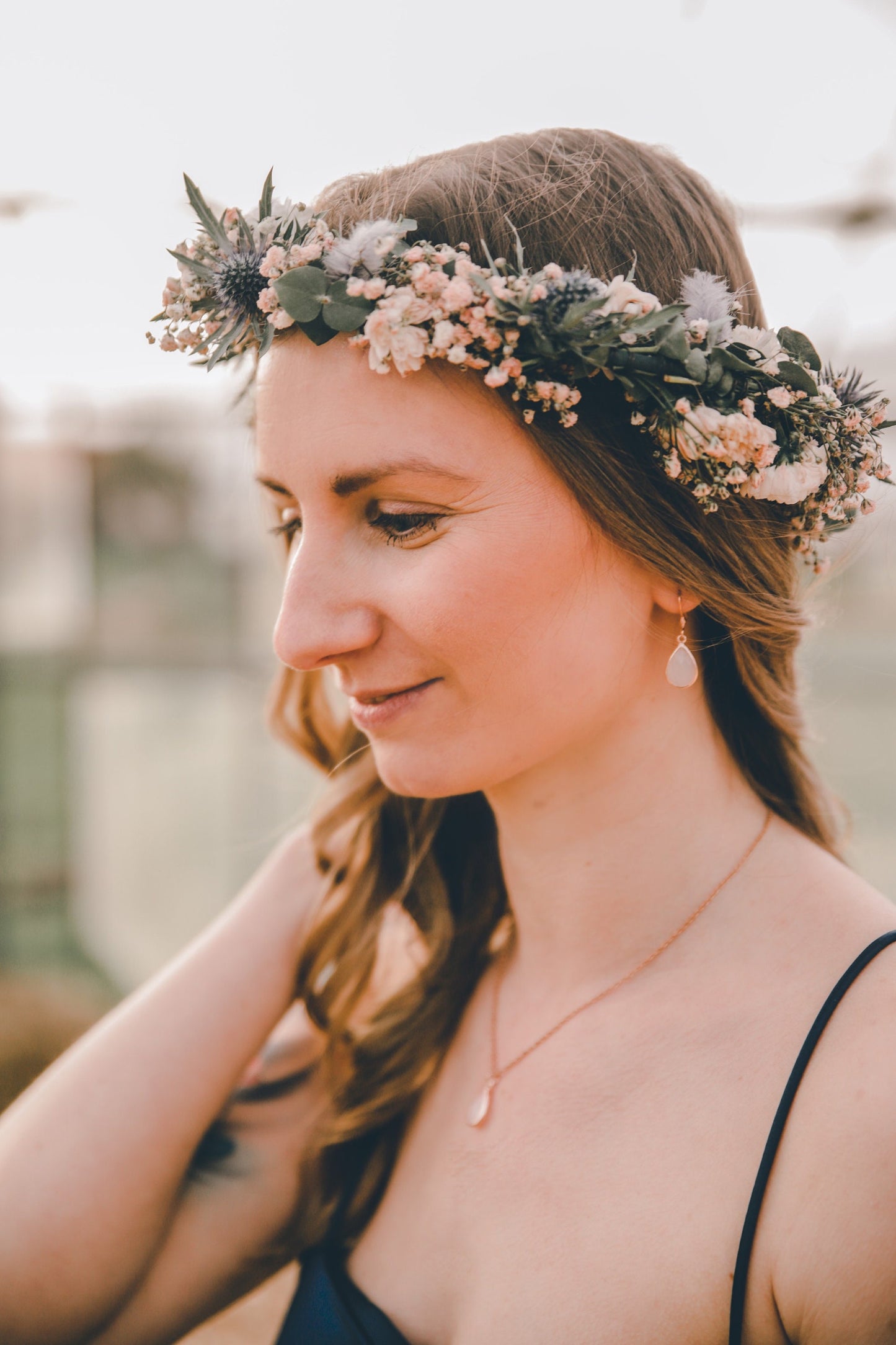 Schlichte Tropfenhalskette – Minimalistischer Brautschmuck in Gold, Silber oder Rosé