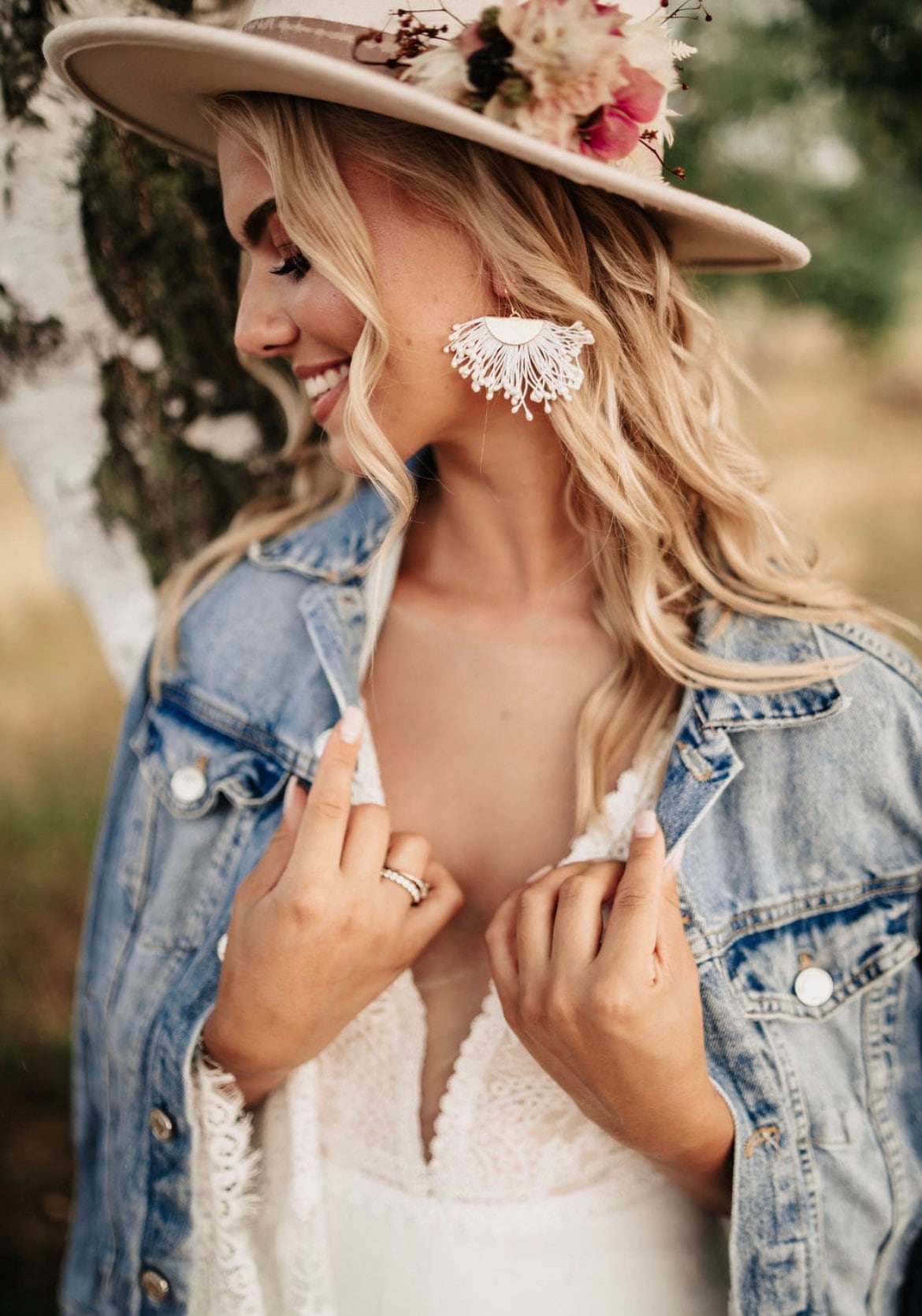 Fächer-Ohrringe im Boho Hippie Style – Brautschmuck & Statement-Accessoire für Alltag und Festival