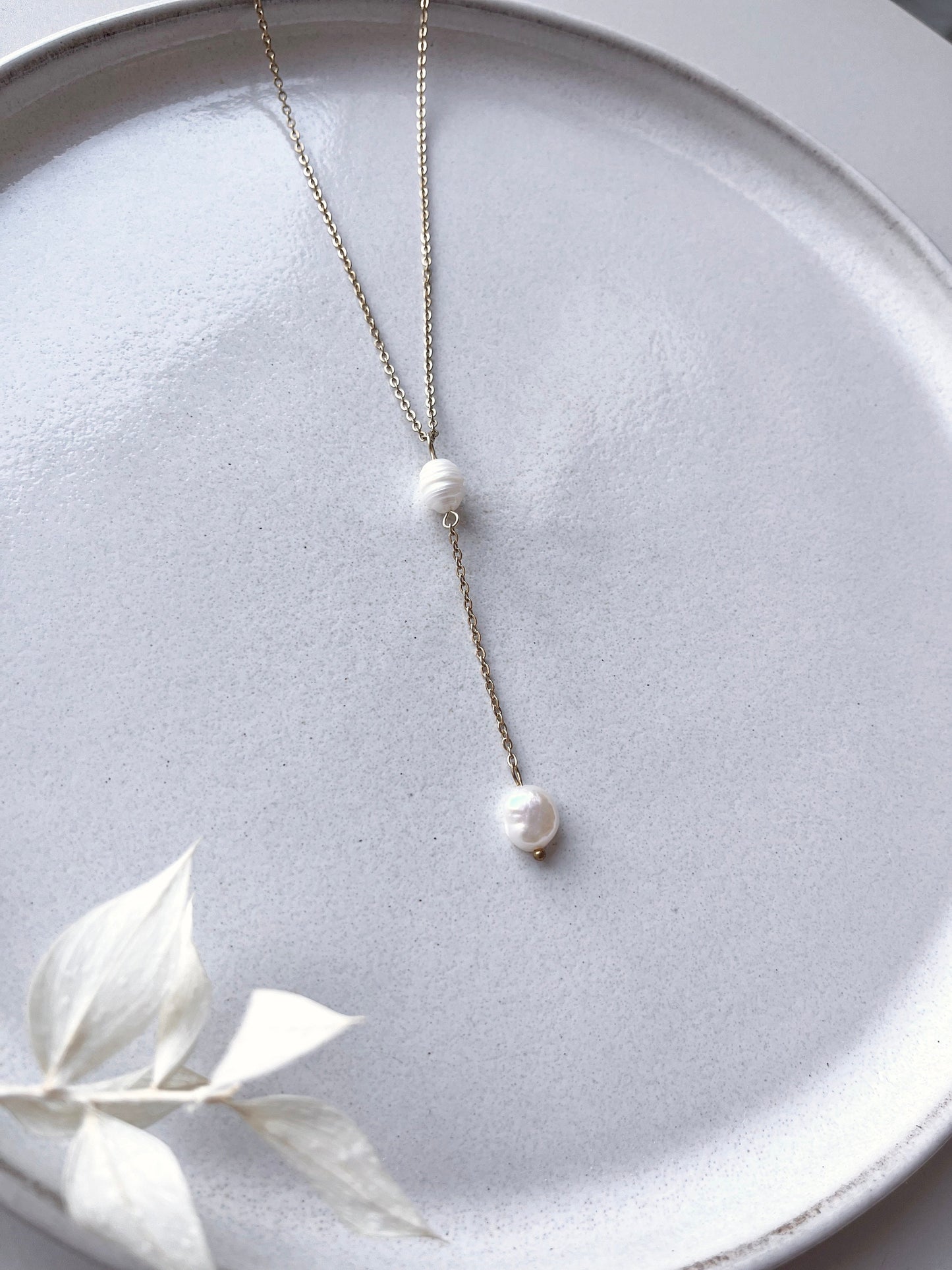 Y-Lariat Perlenkette für die Braut – Eleganter Brautschmuck mit Süßwasserperlen in Gold, Silber oder Roségold