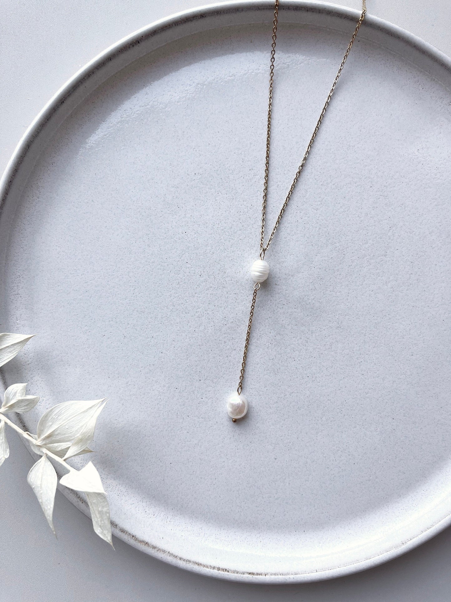 Y-Lariat Perlenkette für die Braut – Eleganter Brautschmuck mit Süßwasserperlen in Gold, Silber oder Roségold
