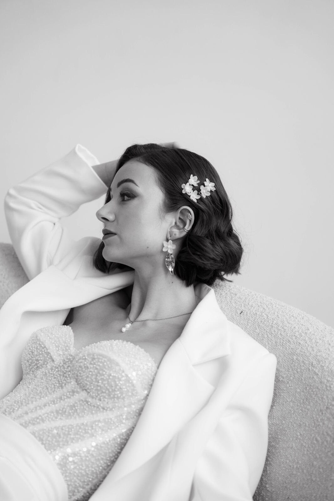 Braut-Haarnadeln mit Seidenblüten & Perlen – 3er Set zarter Haarschmuck für die Hochzeit | In Gold, Silber oder Roségold