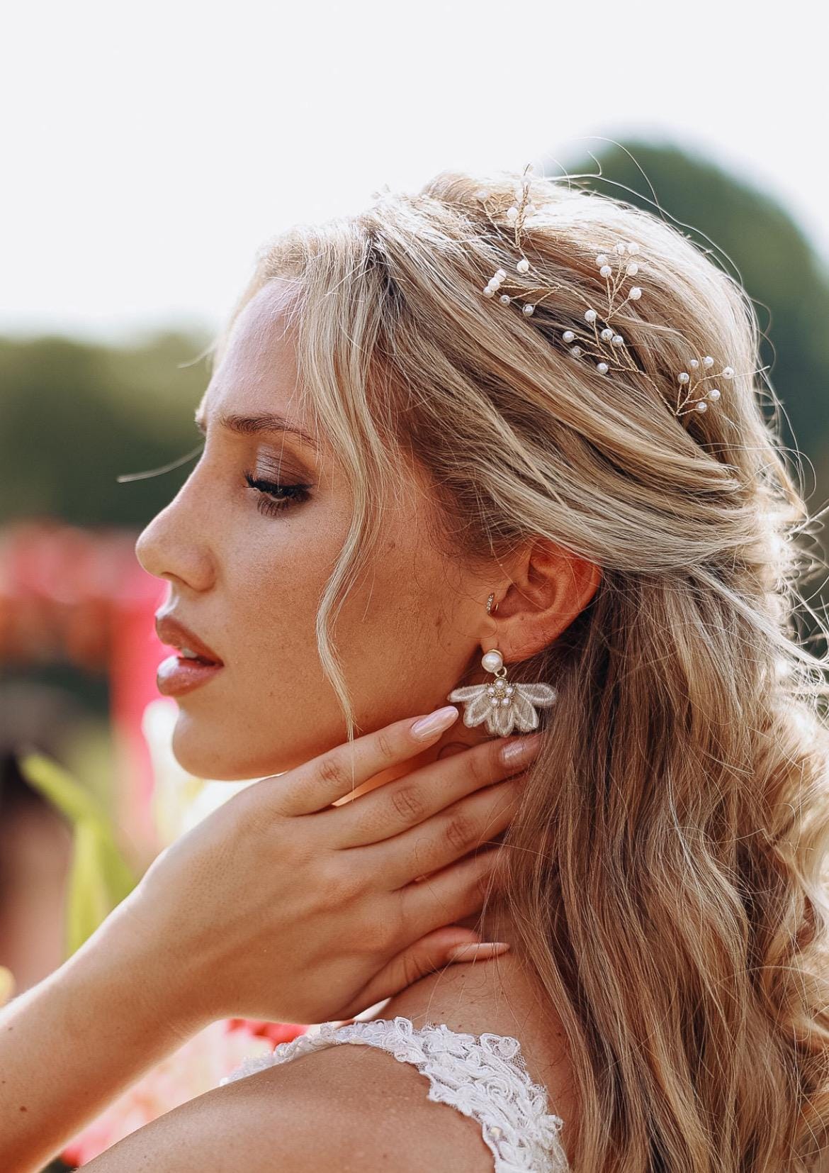 Filigraner Perlenhaardraht für die Braut – Zarter Haarschmuck in Gold oder Silber | Flexibel einarbeitbar für romantische Brautfrisuren