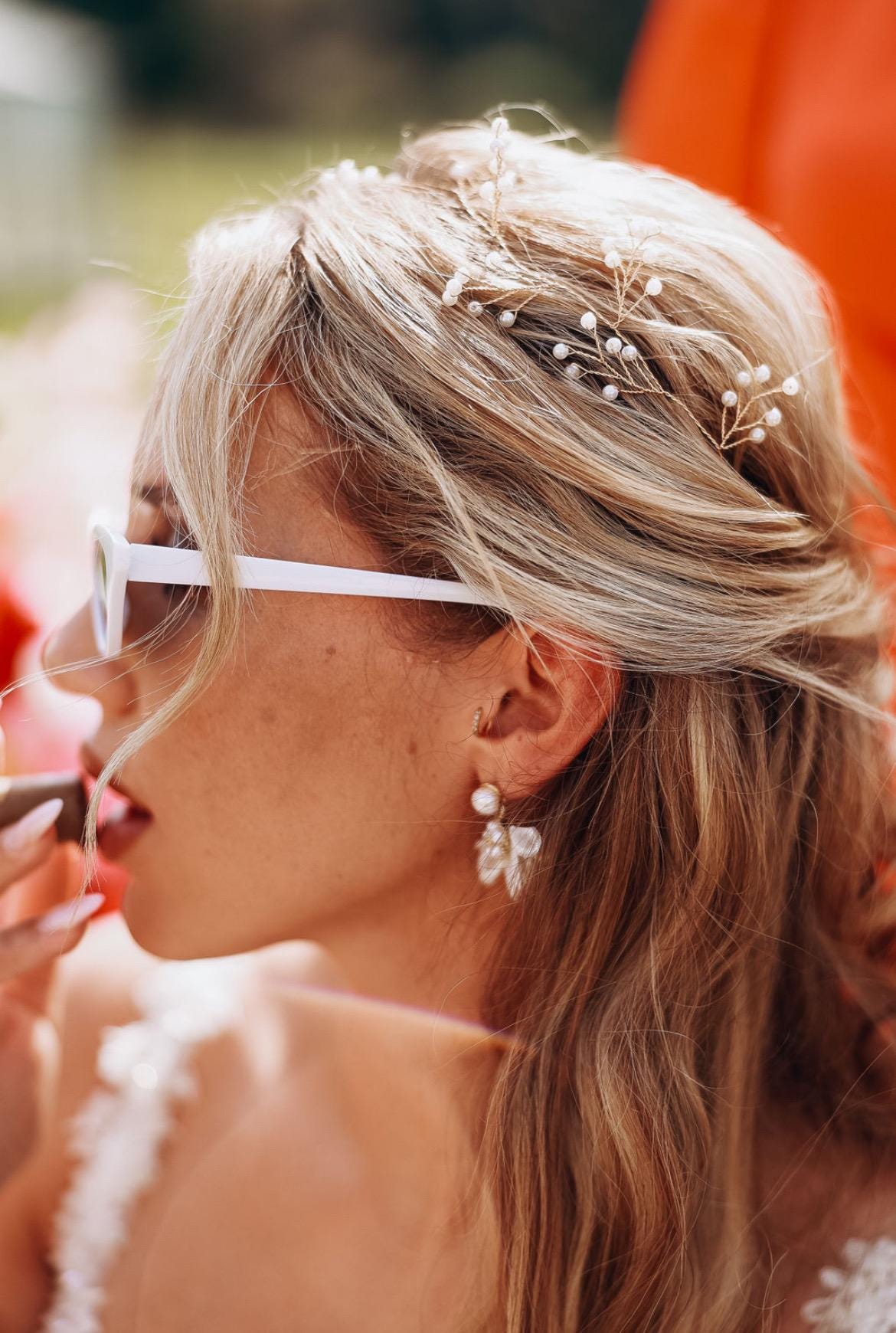 Filigraner Perlenhaardraht für die Braut – Zarter Haarschmuck in Gold oder Silber | Flexibel einarbeitbar für romantische Brautfrisuren