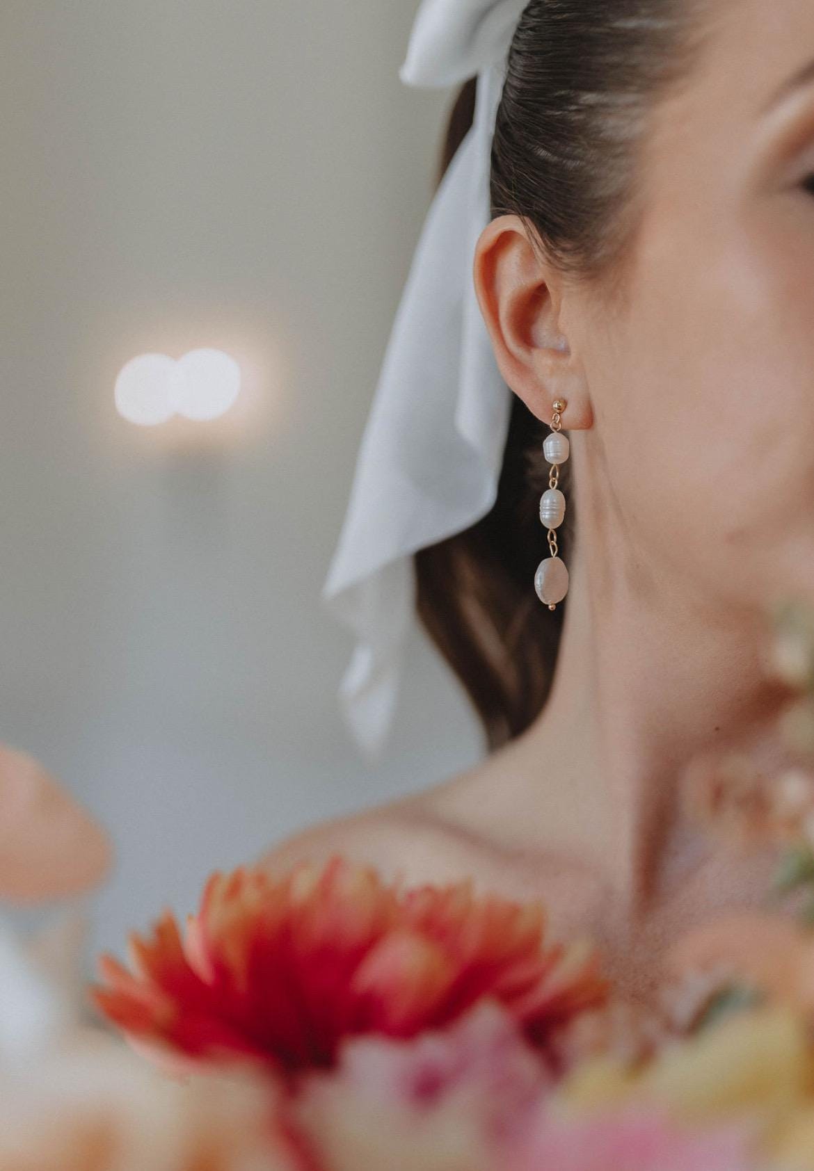 Ohrringe mit Süßwasserperlen – Eleganter Brautschmuck in Gold, Silber oder Roségold