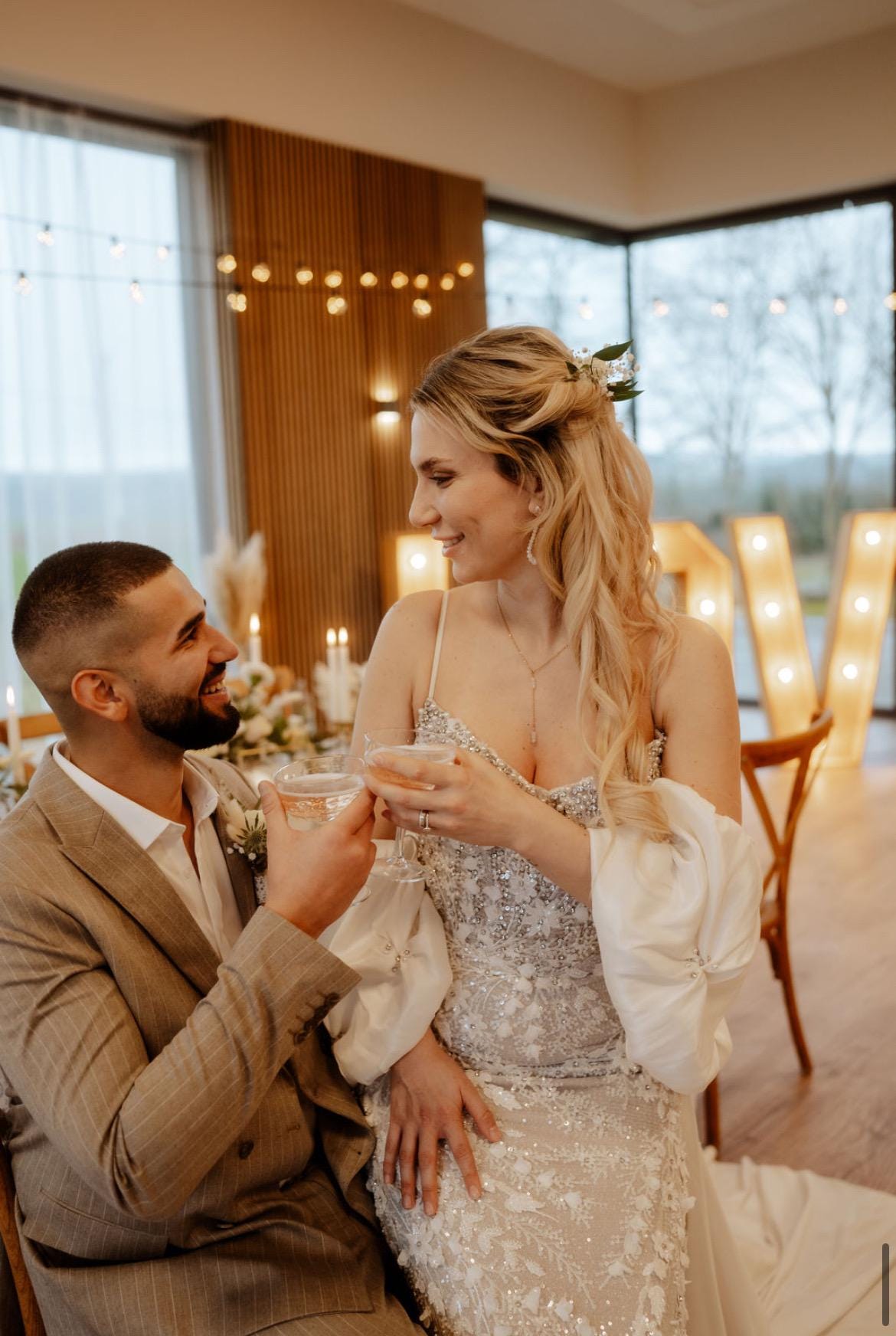 Braut Halskette Y Lariat Glasperlen – filigrane Edelstahlkette für den Hochzeitslook in Gold oder Silber