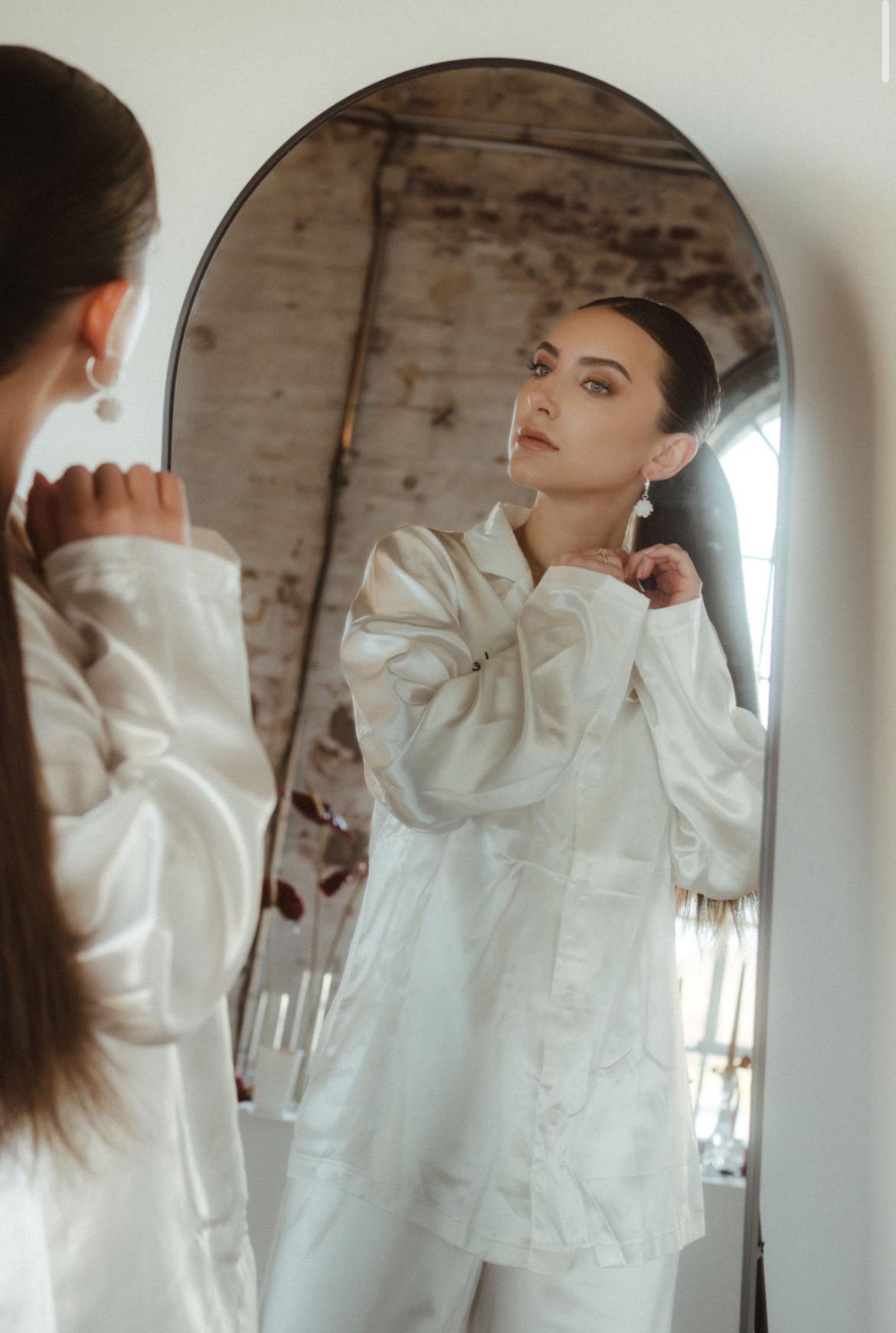 Braut-Creolen mit abnehmbarem Perlenanhänger – Edelstahl in Gold oder Silber | Handgemacht