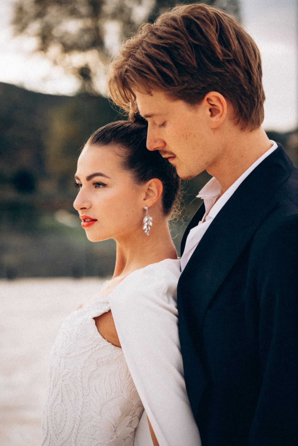 Statement Ohrstecker aus Edelstahl mit Kristallen – Brautschmuck Ohrringe in Gold oder Silber