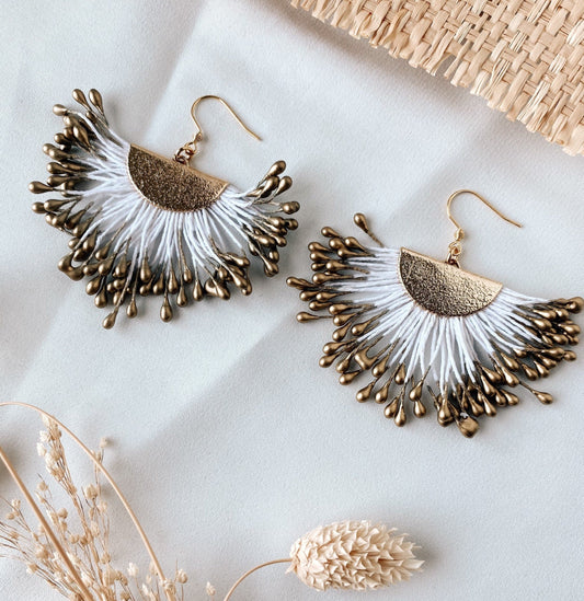Fächer-Ohrringe im Boho Hippie Style – Brautschmuck & Statement-Accessoire für Alltag und Festival