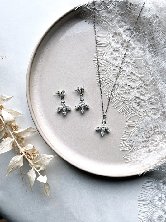 Brautschmuck-Set in Silber – Elegantes Schmuckset mit Zirkoniasteinen für Hochzeit und besondere Anlässe