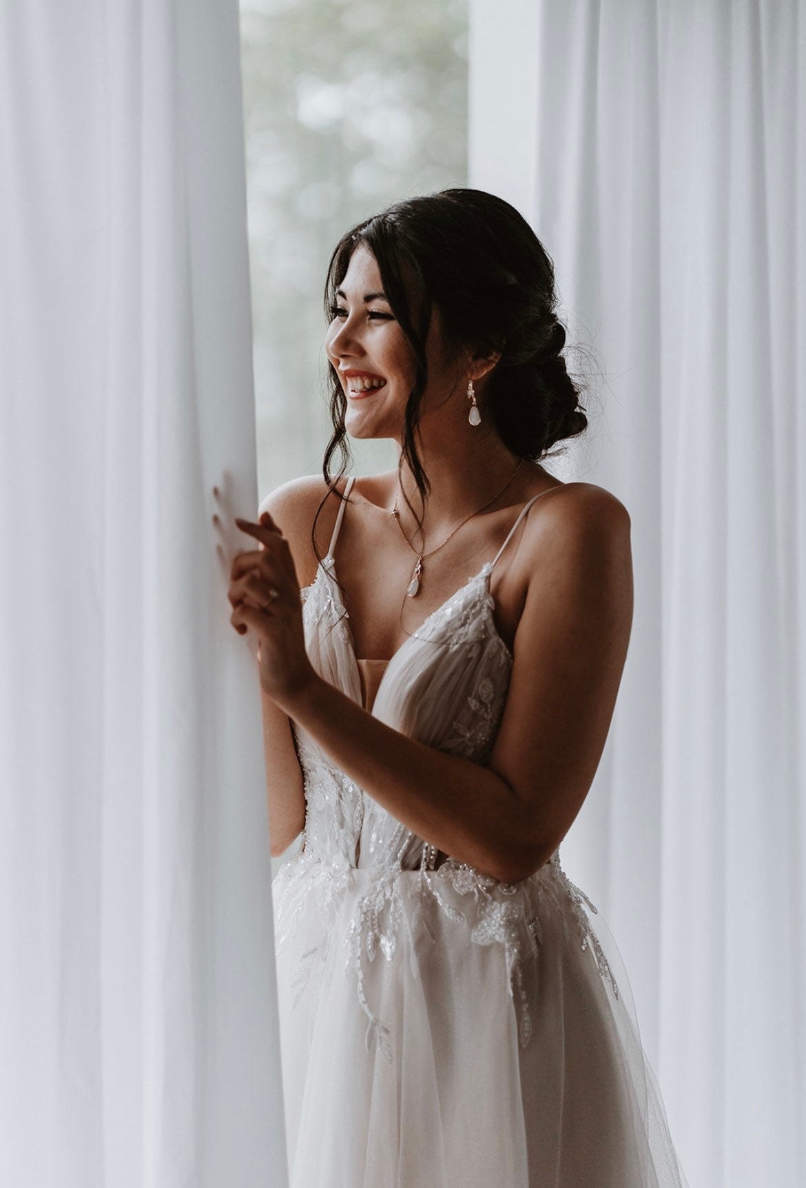 Brautschmuck Set mit Glastropfen – vergoldet & handgefertigt für deinen großen Tag