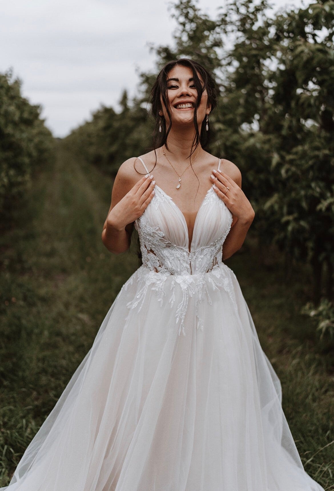 Brautschmuck Set mit Glastropfen – vergoldet & handgefertigt für deinen großen Tag