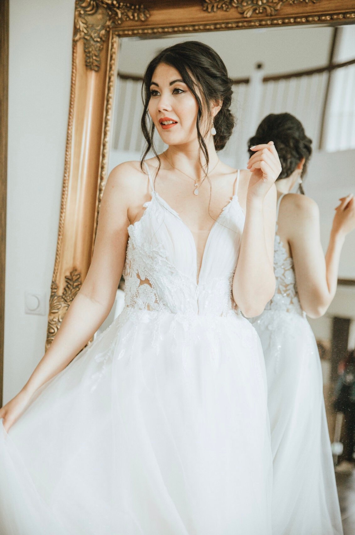 Brautschmuck Set mit Glastropfen – vergoldet & handgefertigt für deinen großen Tag