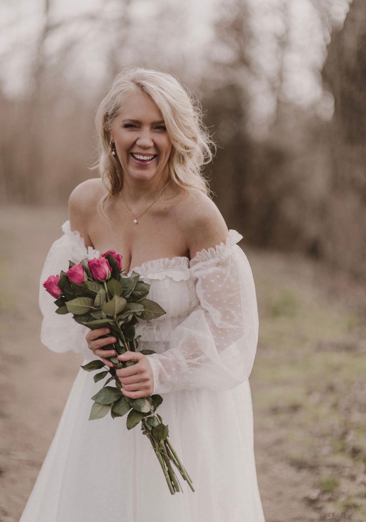 Braut Perlen Schmuckset – Edelstahl Creolen & Kette mit abnehmbaren Perlenanhängern | In Gold oder Silber, handgefertigt