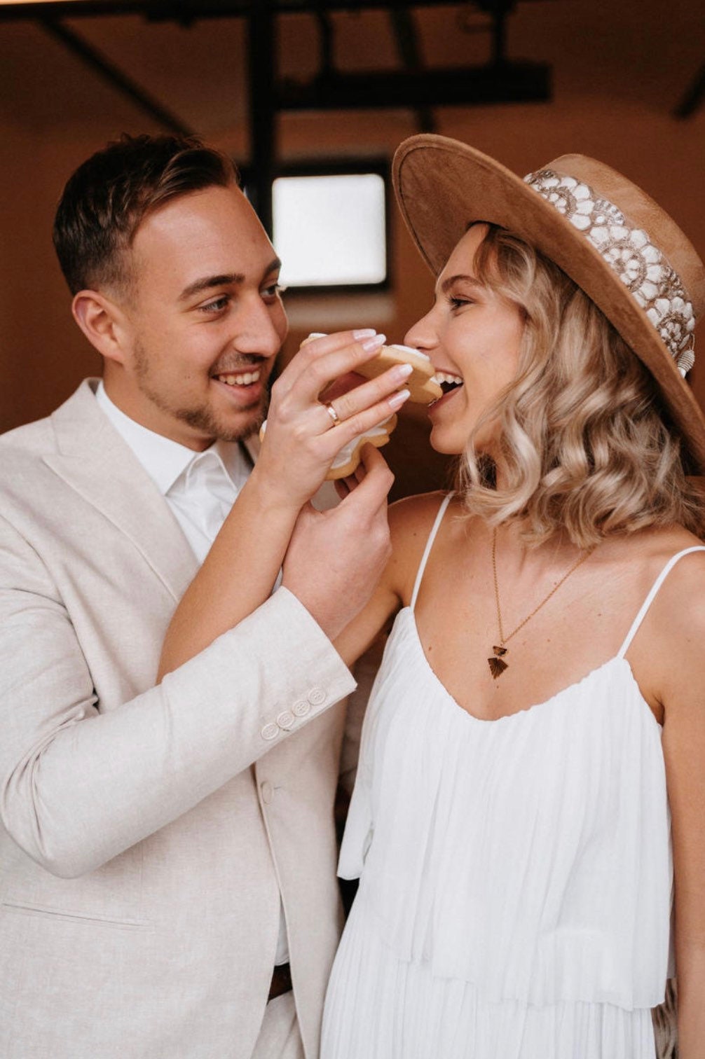 Boho Schmuck Set Braun – Handgefertigtes Schmuckset mit braunen Glaselementen | Edelstahl Kette & Ohrringe im Boho Stil