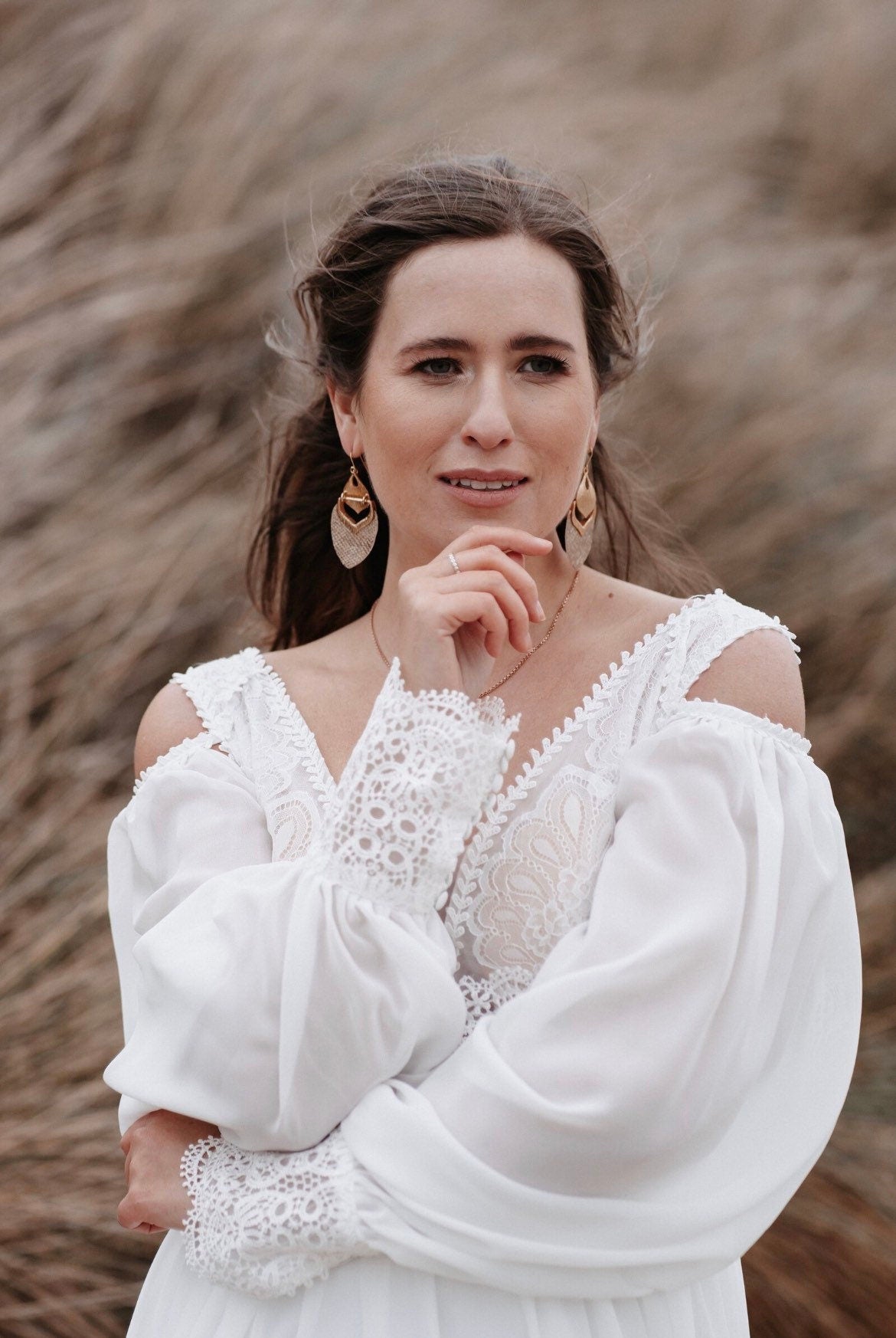 Ohrringe Boho Indianerstil Statement – Goldene Boho-Ohrringe aus Edelstahl | Handgefertigter Schmuck für Festival & Alltag