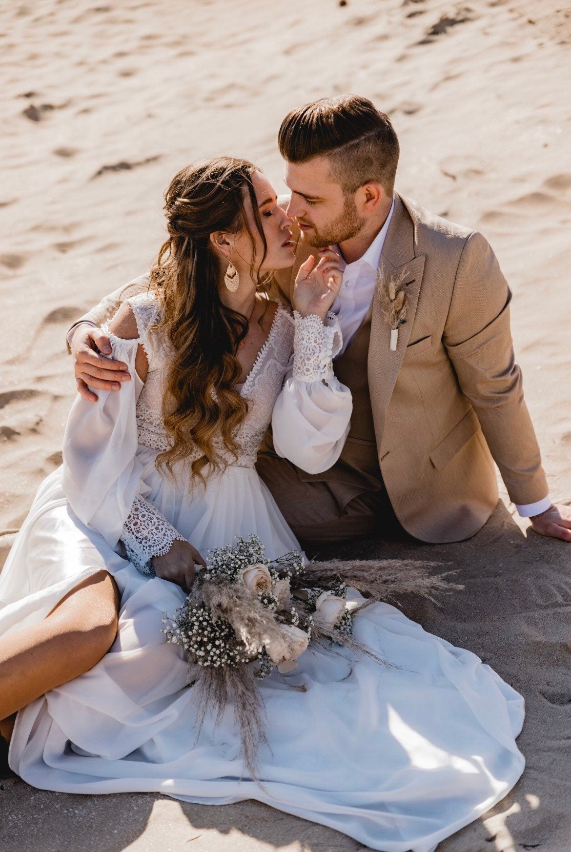 Ohrringe Boho Indianerstil Statement – Goldene Boho-Ohrringe aus Edelstahl | Handgefertigter Schmuck für Festival & Alltag