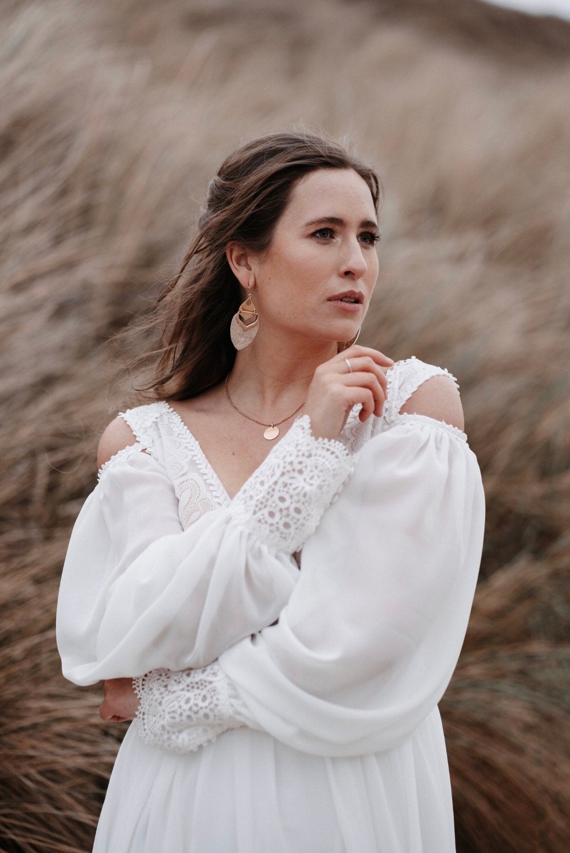 Ohrringe Boho Indianerstil Statement – Goldene Boho-Ohrringe aus Edelstahl | Handgefertigter Schmuck für Festival & Alltag