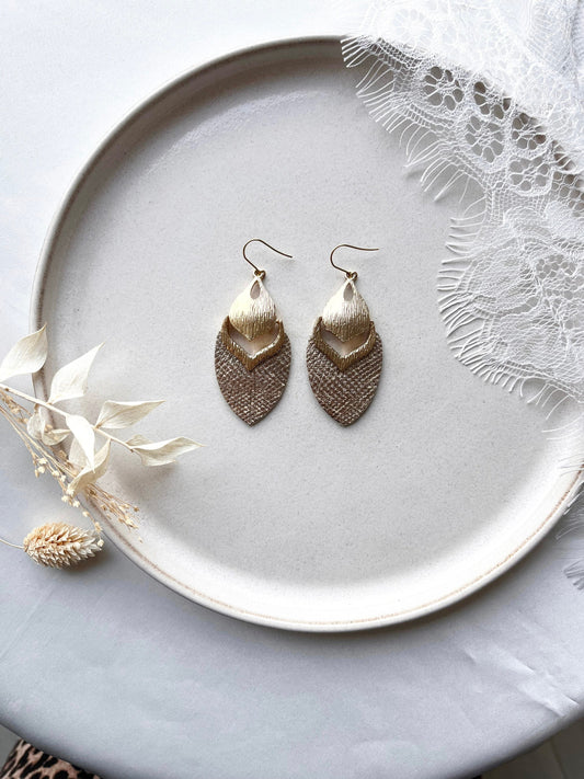 Ohrringe Boho Indianerstil Statement – Goldene Boho-Ohrringe aus Edelstahl | Handgefertigter Schmuck für Festival & Alltag