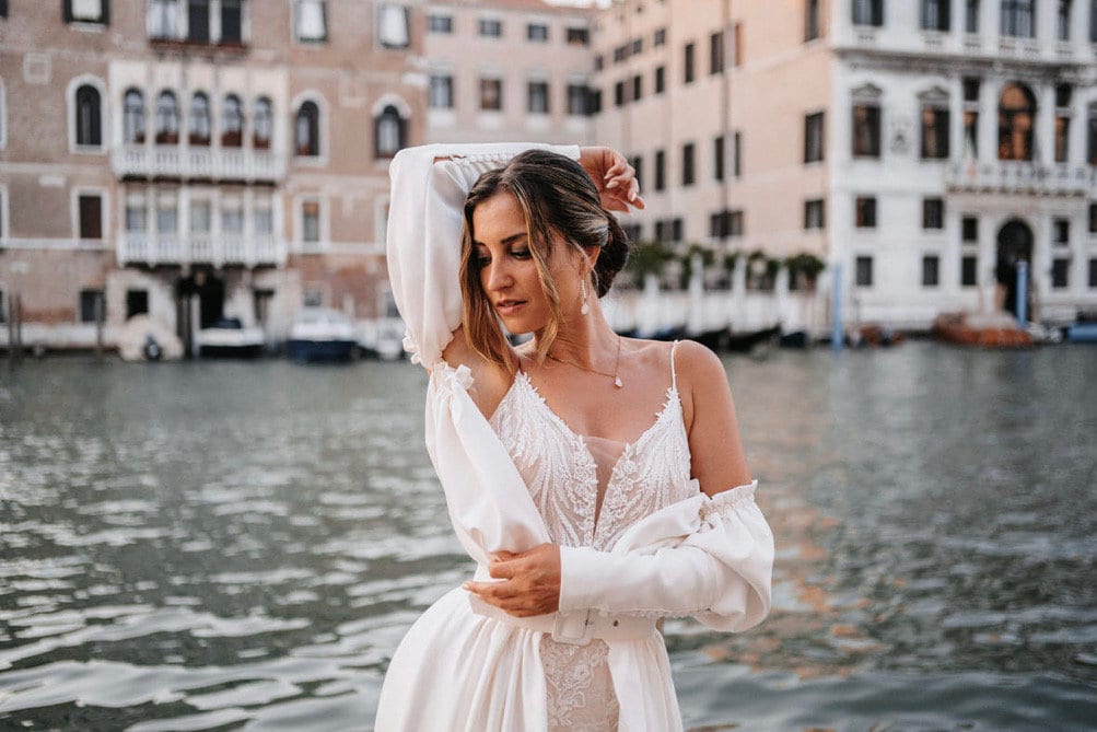 Schlichte Kette mit Tropfen Geschenk Trauzeugin – Edelstahl Halskette mit Glastropfen | In Gold, Silber oder Roségold