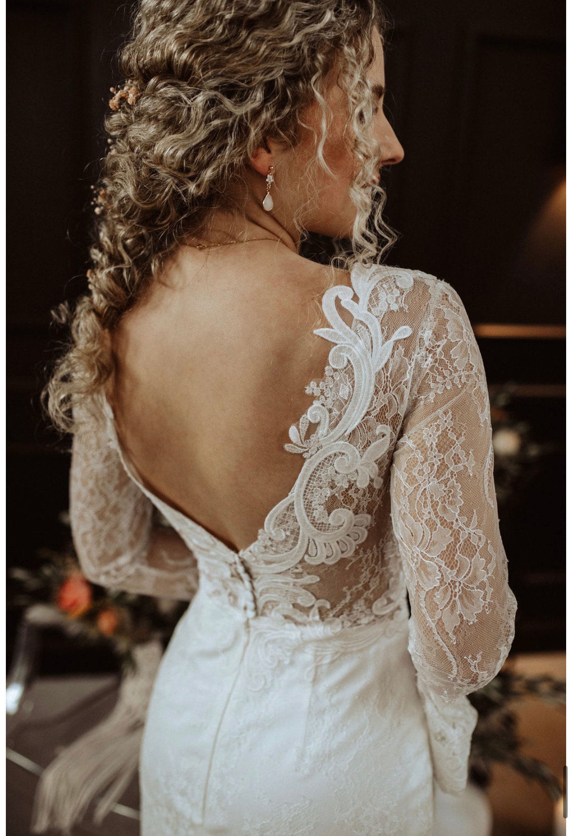 Florale Tropfenohrringe – zarte Edelstahl Ohrringe mit Zirkoniablüte und Glastropfen für Braut & Alltag