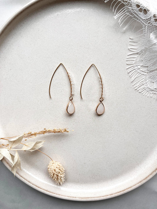 Elegante Braut-Ohrringe mit Tropfenanhänger – Gold oder Silber | Handgefertigt aus Edelstahl & Kristall