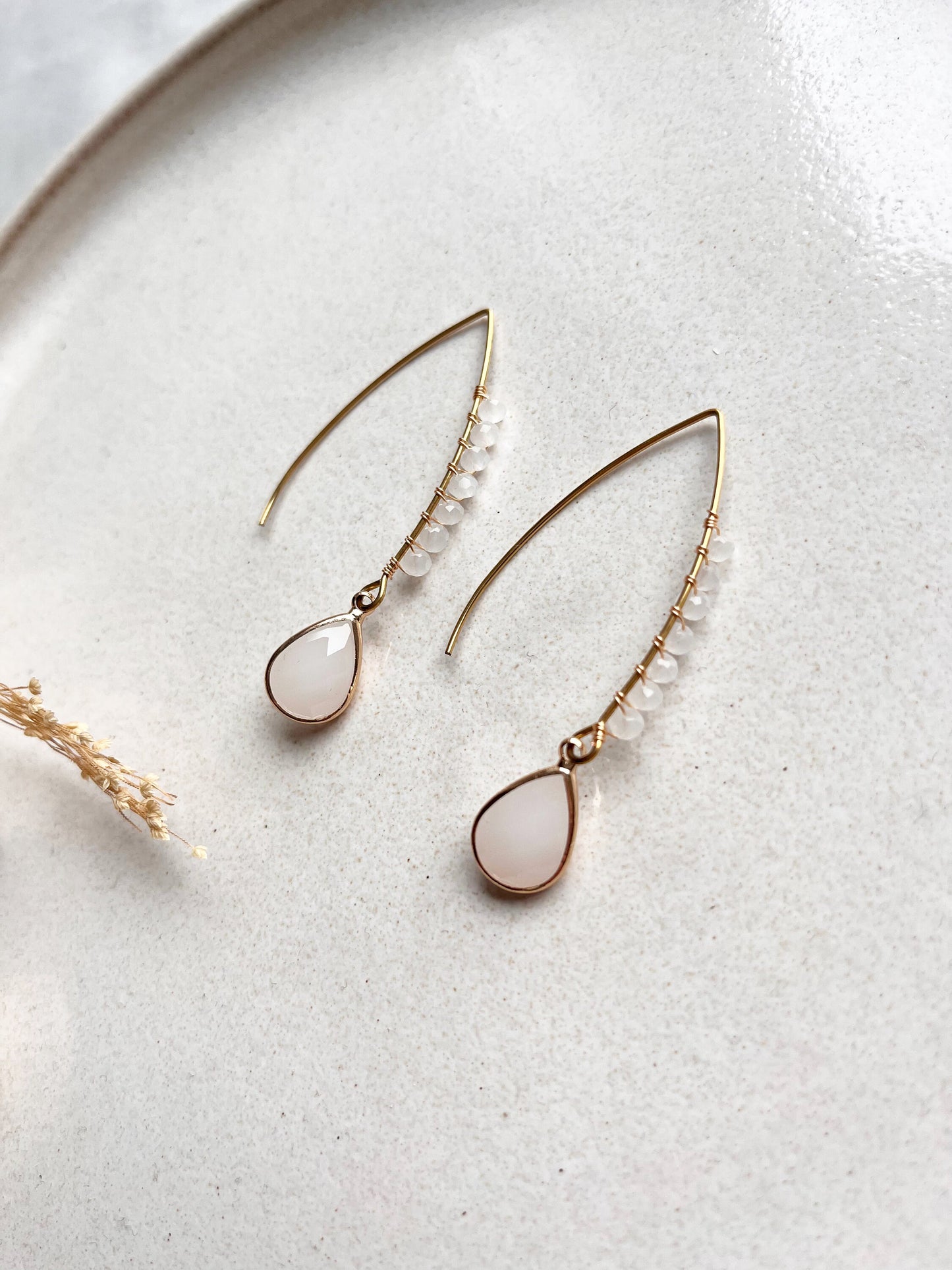 Elegante Braut-Ohrringe mit Tropfenanhänger – Gold oder Silber | Handgefertigt aus Edelstahl & Kristall