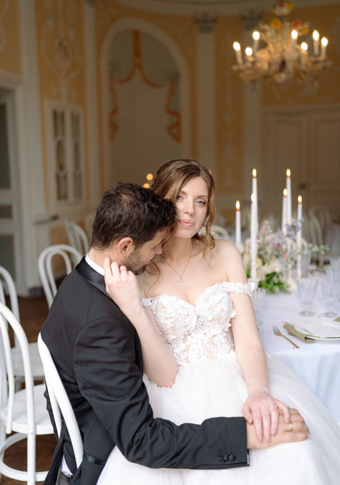 Schmuckset mit Tropfen Gold – Handgefertigtes Set aus Edelstahl mit Glastropfen | Eleganter Schmuck für Braut & Anlass