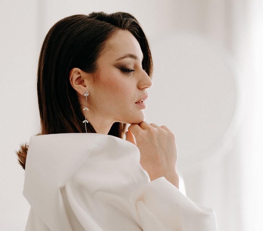 Lange Ohrringe Glitzer – elegante Edelstahl Ohrstecker in Gold oder Silber für besondere Anlässe