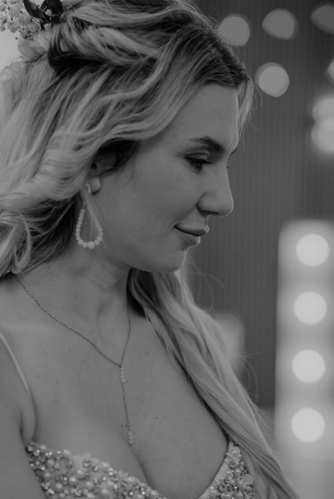 Braut Halskette Y Lariat Glasperlen – filigrane Edelstahlkette für den Hochzeitslook in Gold oder Silber