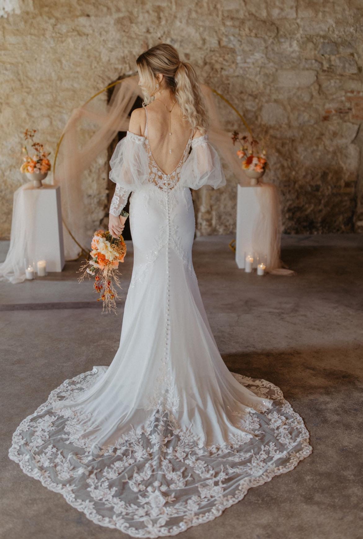 Vergoldete Rückenkette mit Süßwasserperlen – Handgefertigt & abnehmbar | Edelstahl in Gold, Silber oder Roségold