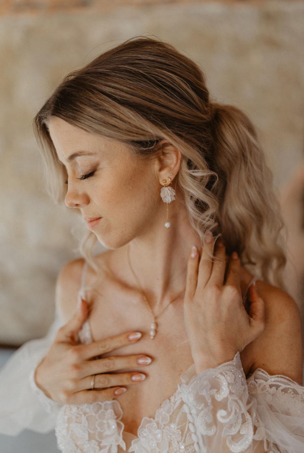 Vergoldete Rückenkette mit Süßwasserperlen – Handgefertigt & abnehmbar | Edelstahl in Gold, Silber oder Roségold